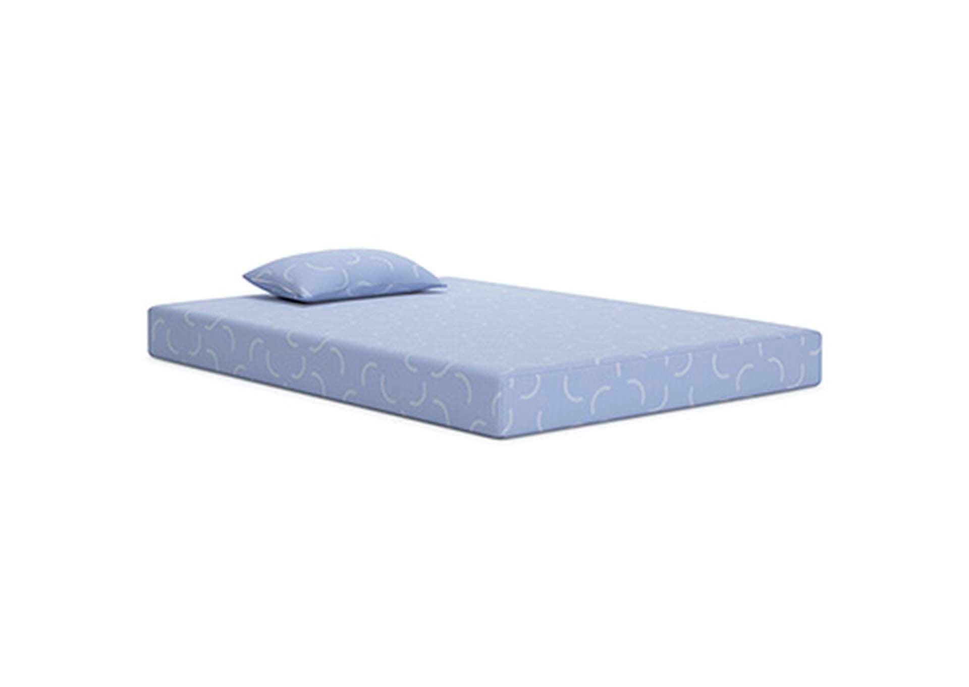 iKidz Ocean Twin Mattress and Pillow angled view