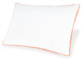Zephyr 2.0 3-in-1 Pillow (6/Case) in White/Orange, angle view