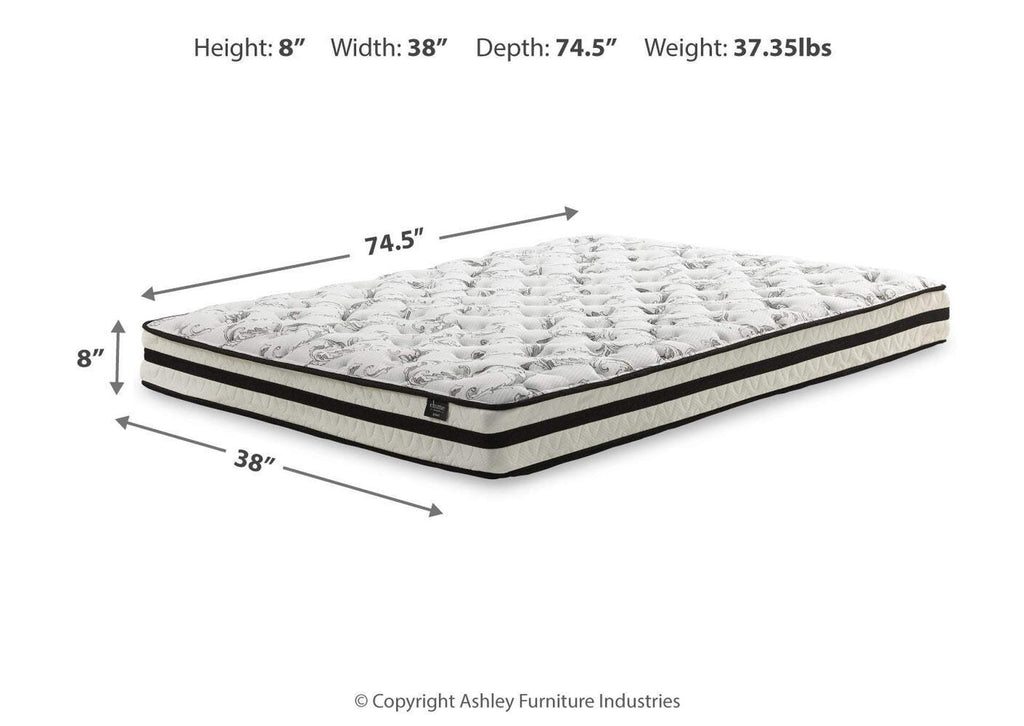 Socalle Twin Platform Bed with Chime 8 Inch Firm Innerspring Mattress dimensions