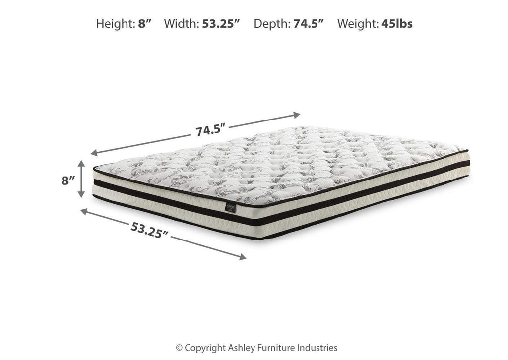 Calverson Full Platform Bed with Chime 8 Inch Firm Innerspring Mattress dimensions
