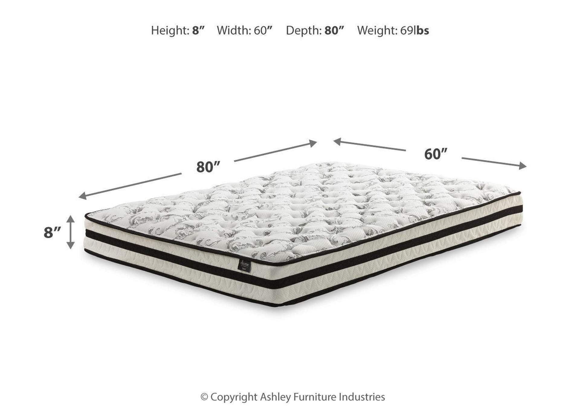 Finch Queen Platform Bed with Chime 8 Inch Firm Innerspring Mattress dimensions
