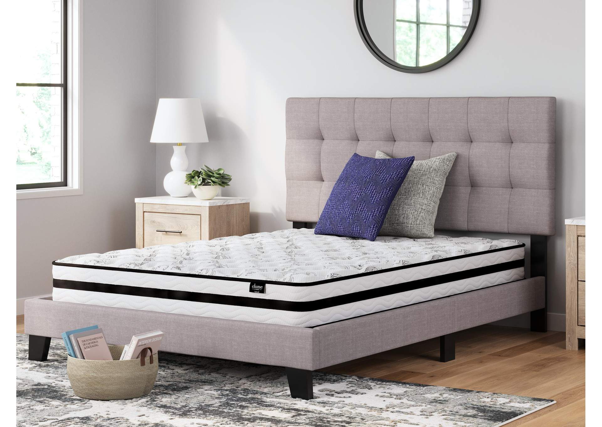 8 Inch Chime Innerspring King Mattress in a Box room view