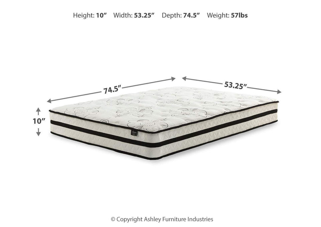 Socalle Full Platform Bed with Chime 10 Inch Medium Hybrid Mattress dimensions