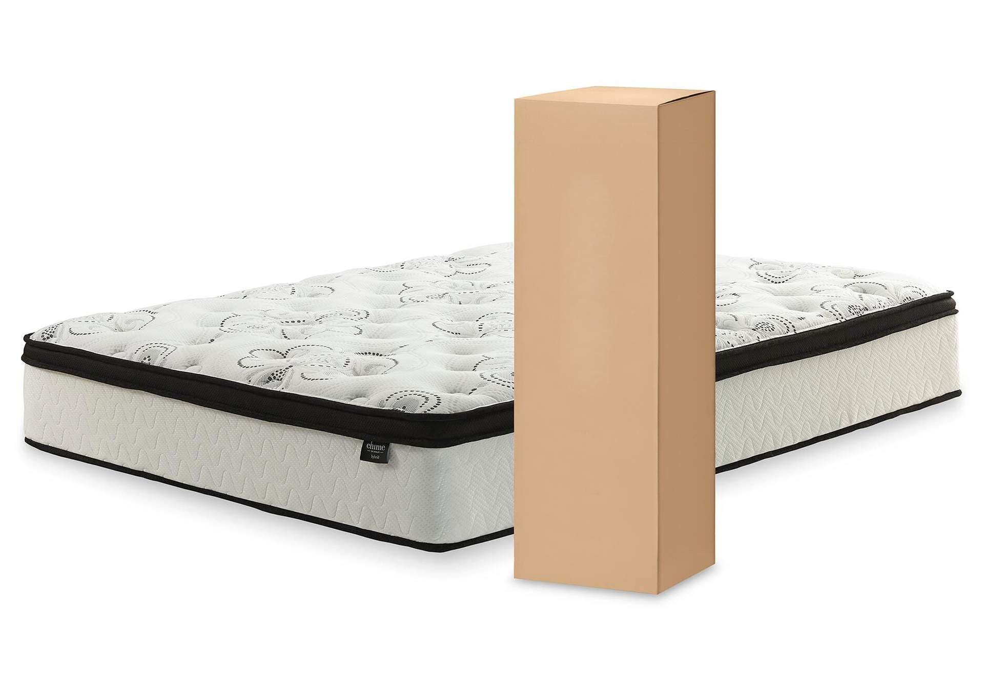 Socalle Full Platform Bed with Chime 12 Inch Plush Hybrid Twin Mattress