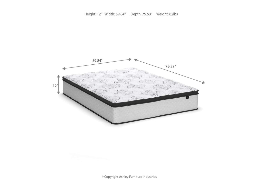 Finch Queen Platform Bed with Chime 12 Inch Plush Hybrid Twin Mattress dimensions