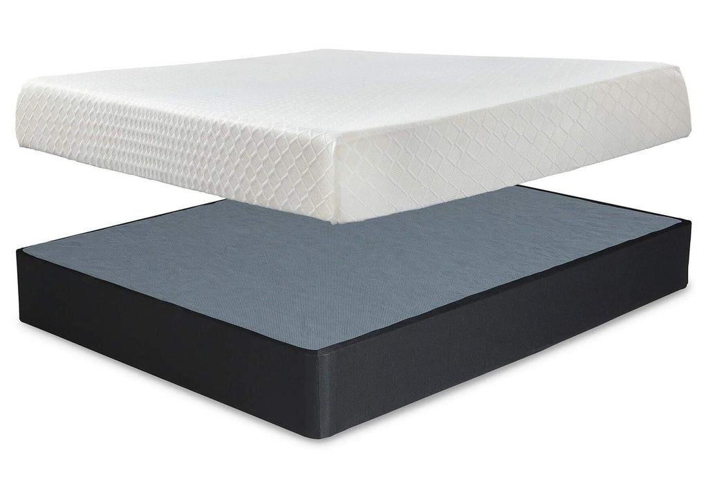 10 Inch Chime Memory Foam King Mattress and Foundation