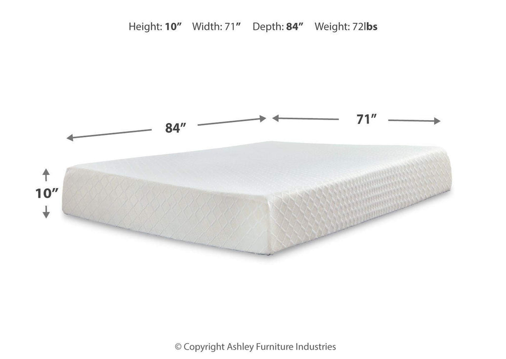 10 Inch Chime Memory Foam Mattress with Adjustable Base dimensions