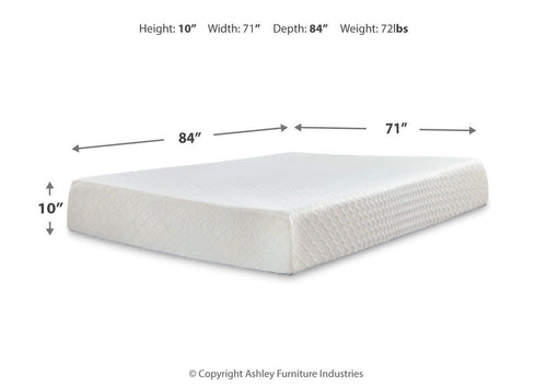 10 Inch Chime Memory Foam Mattress with Adjustable Base dimensions