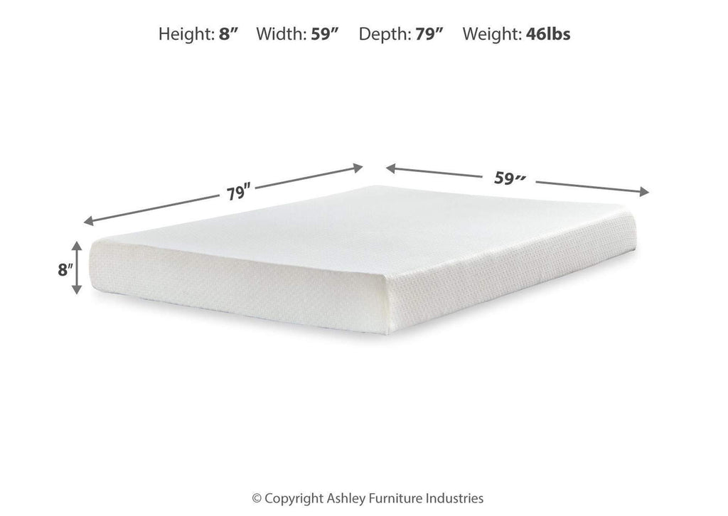 Chime 8 Inch Memory Foam Queen Mattress in a Box dimensions