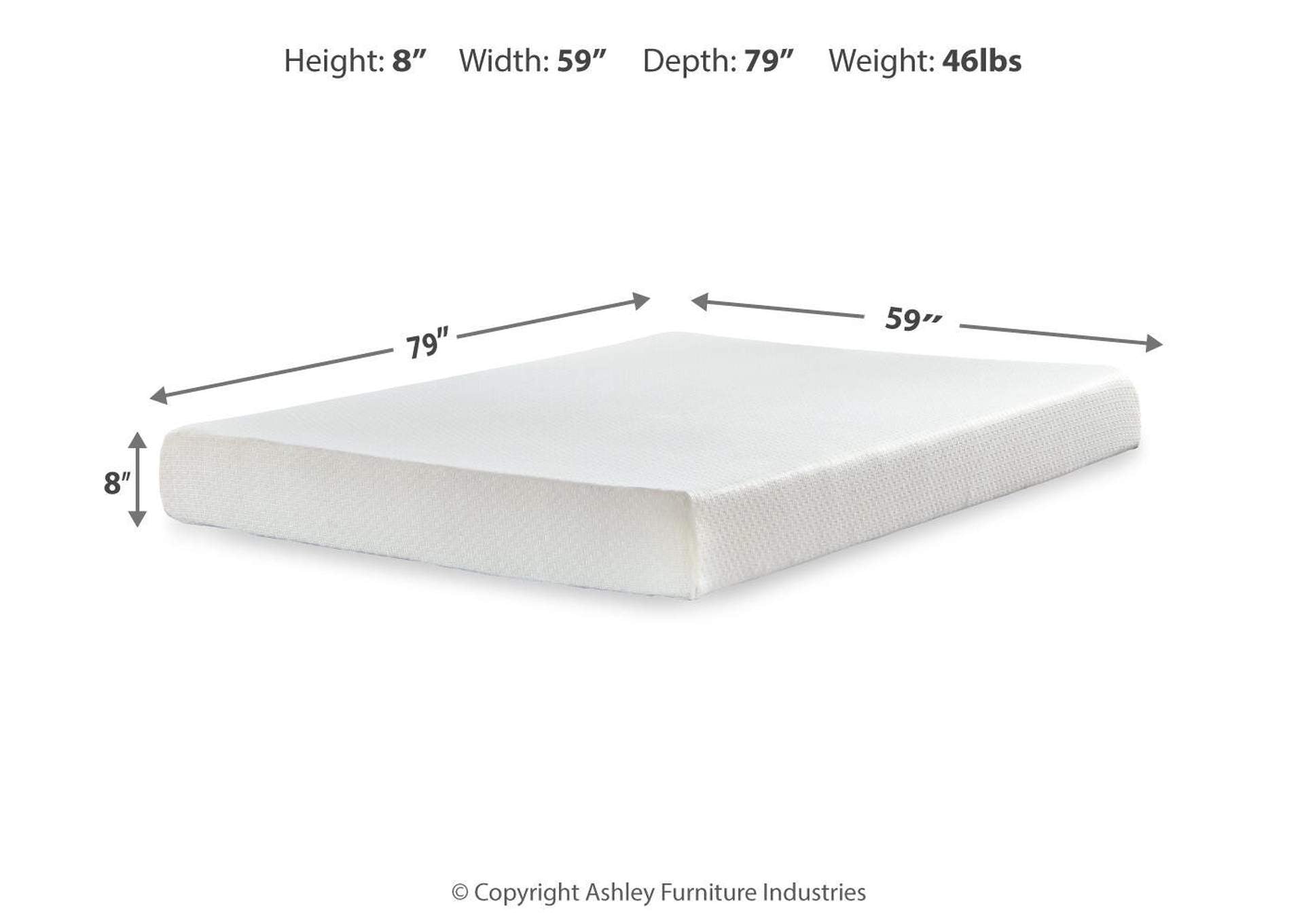 Socalle Queen Platform Bed with Chime 8 Inch Medium Memory Foam Mattress dimensions