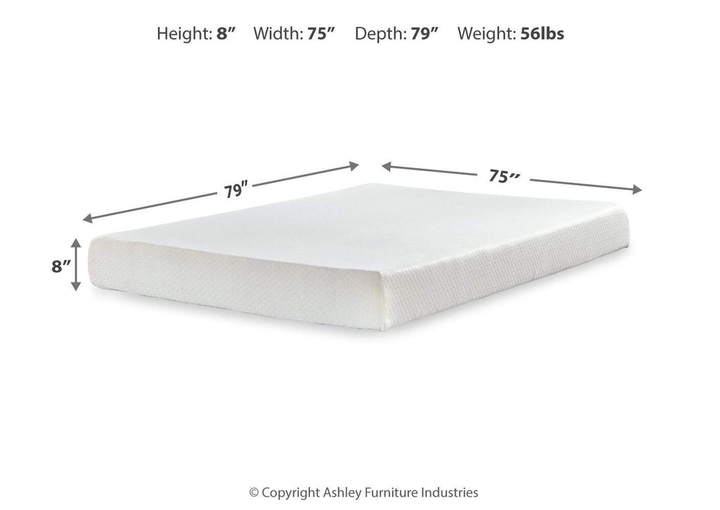 Chime 8 Inch Memory Foam King Mattress in a Box dimensions