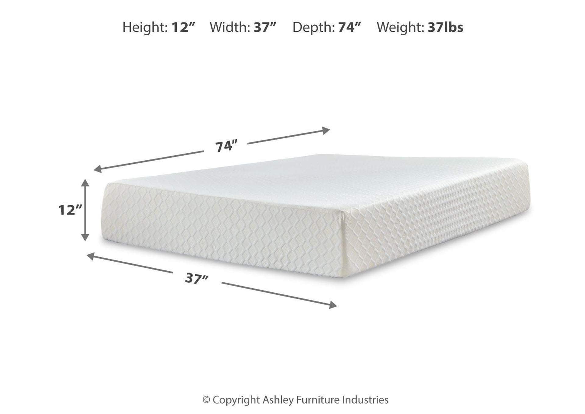 Socalle Twin Platform Bed with Chime 12 Inch Plush Memory Foam Mattress dimensions