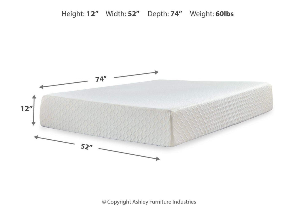 Chime 12 Inch Memory Foam Full Mattress in a Box dimensions