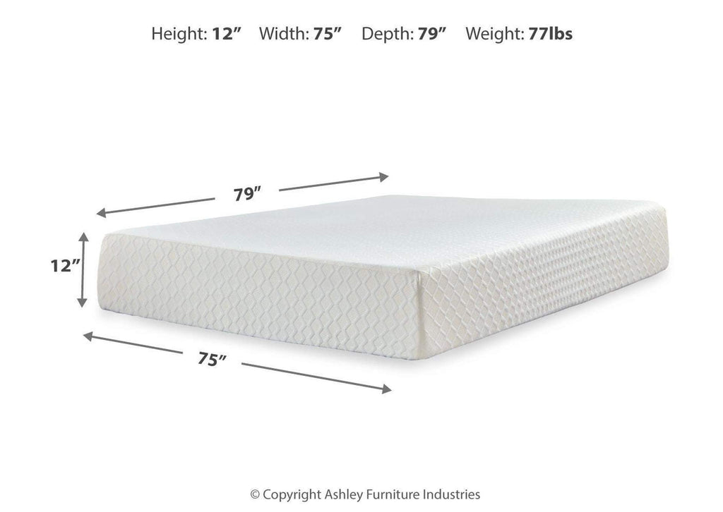 Chime 12 Inch Memory Foam California King Mattress in a Box dimensions