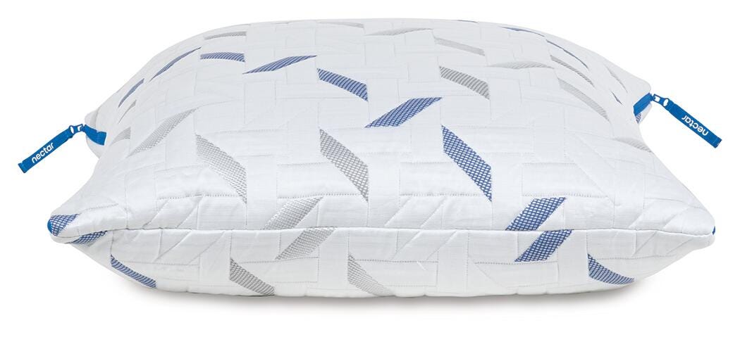 Nectar Classic Pillow in White, side view
