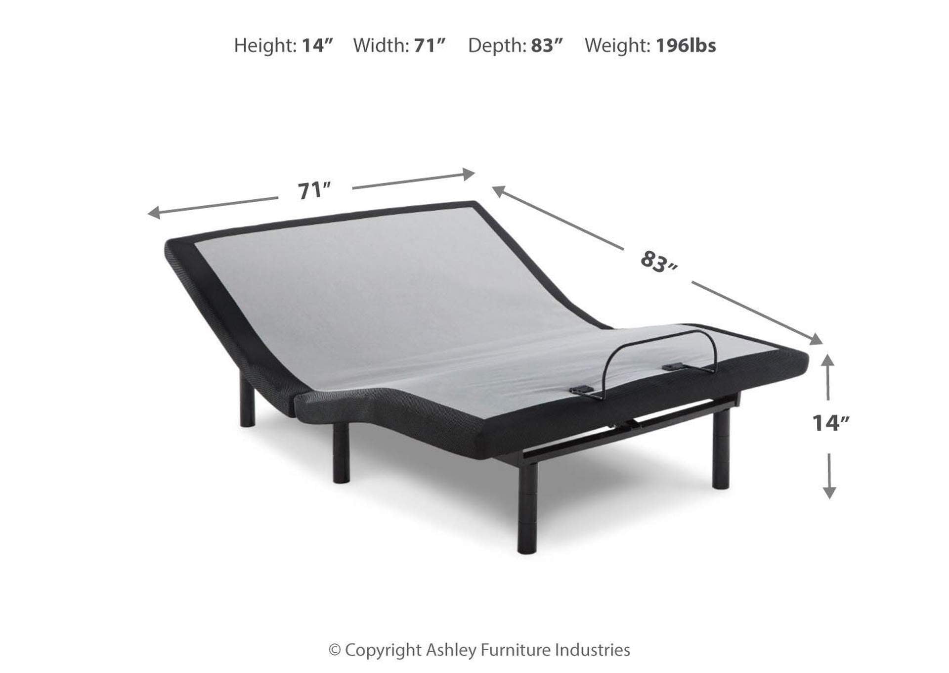 10 Inch Chime Memory Foam Mattress with Adjustable Base dimensions