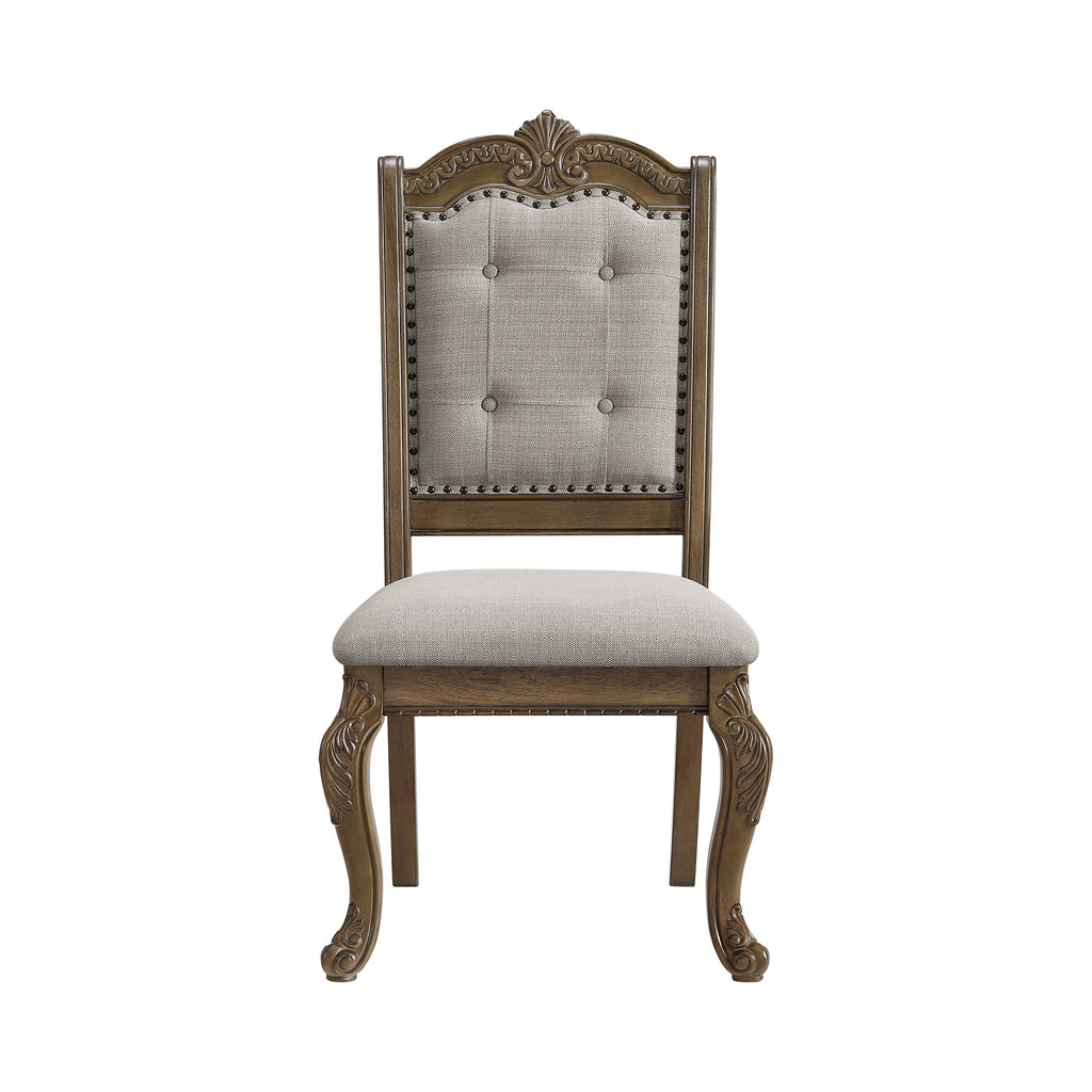 Madison Park Dining Side Chair With Beige Fabric In Walnut (2 Per Carton)
