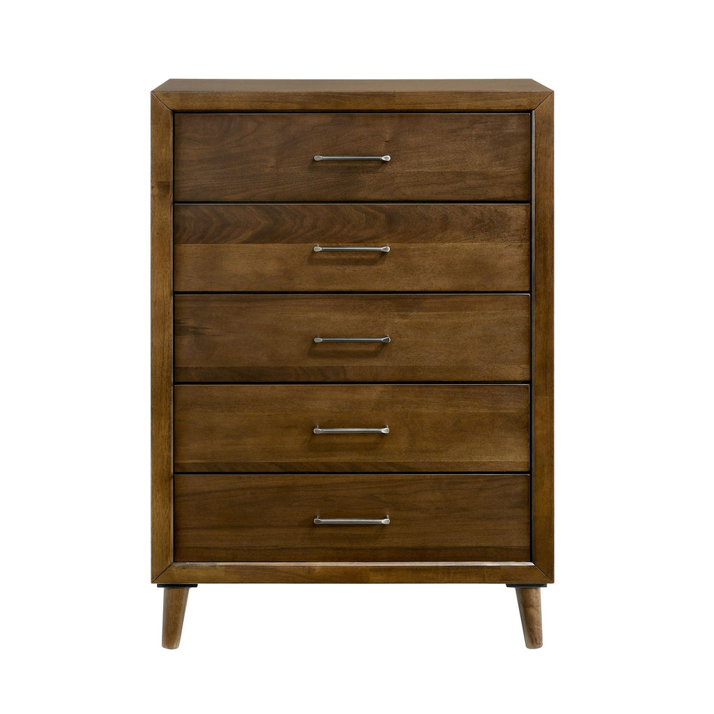 Malibu 5-Drawer Chest In Walnut