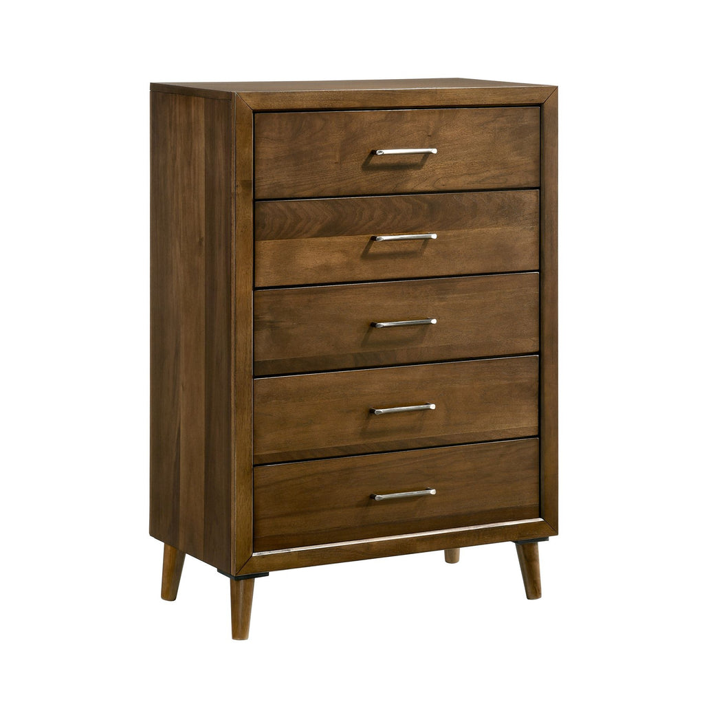 Malibu 5-Drawer Chest In Walnut