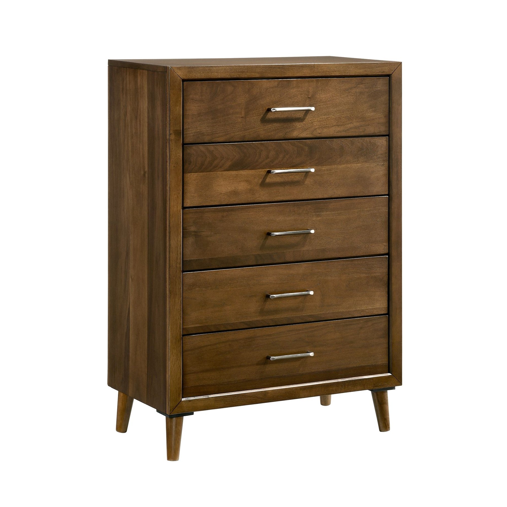 Malibu 5-Drawer Chest In Walnut