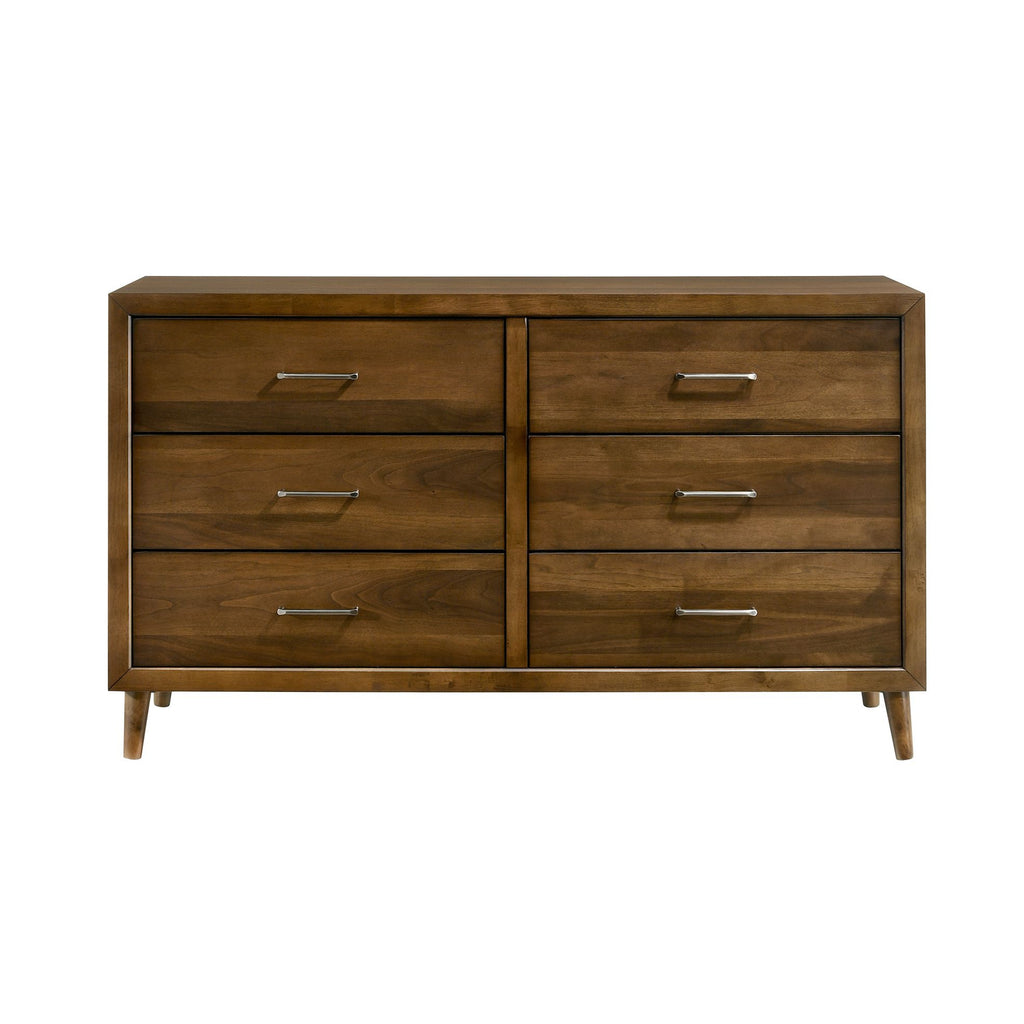 Malibu 6-Drawer Dresser In Walnut