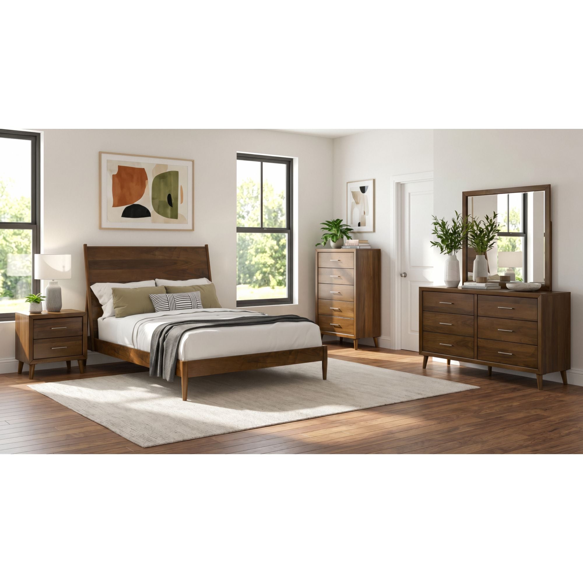 Malibu 5-Drawer Chest In Walnut