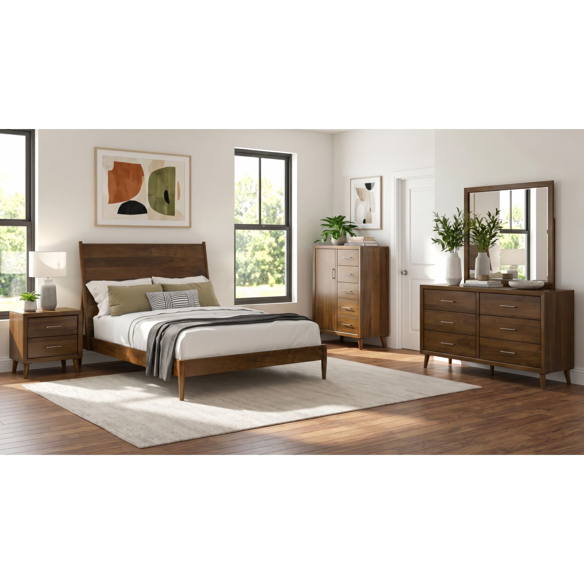 Malibu 2-Drawer Nightstand In Walnut