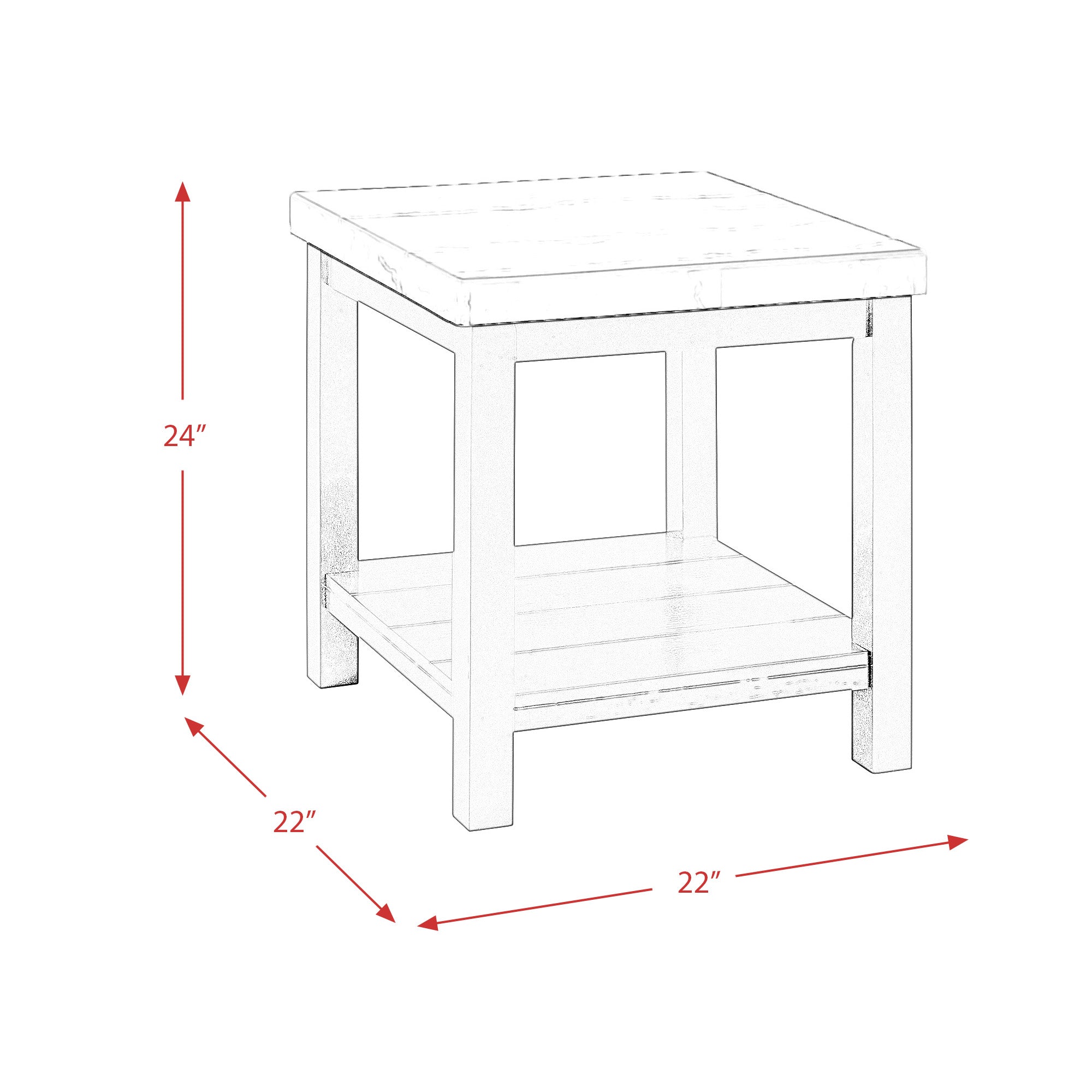 Marcello W/ White Top - End Table