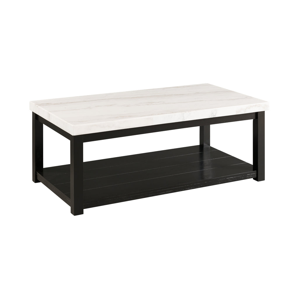 Marcello W/ White Top - Rectangular Coffee Table w/Casters