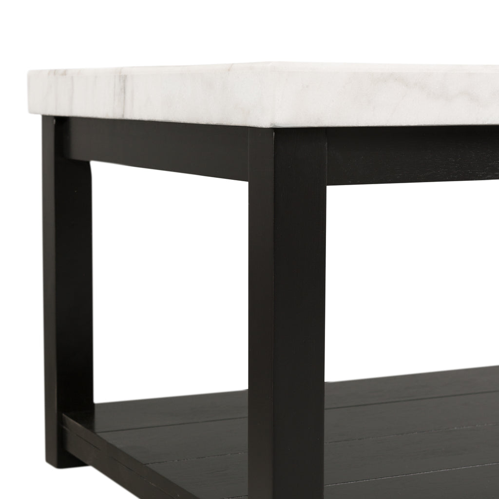 Marcello W/ White Top - Rectangular Coffee Table w/Casters