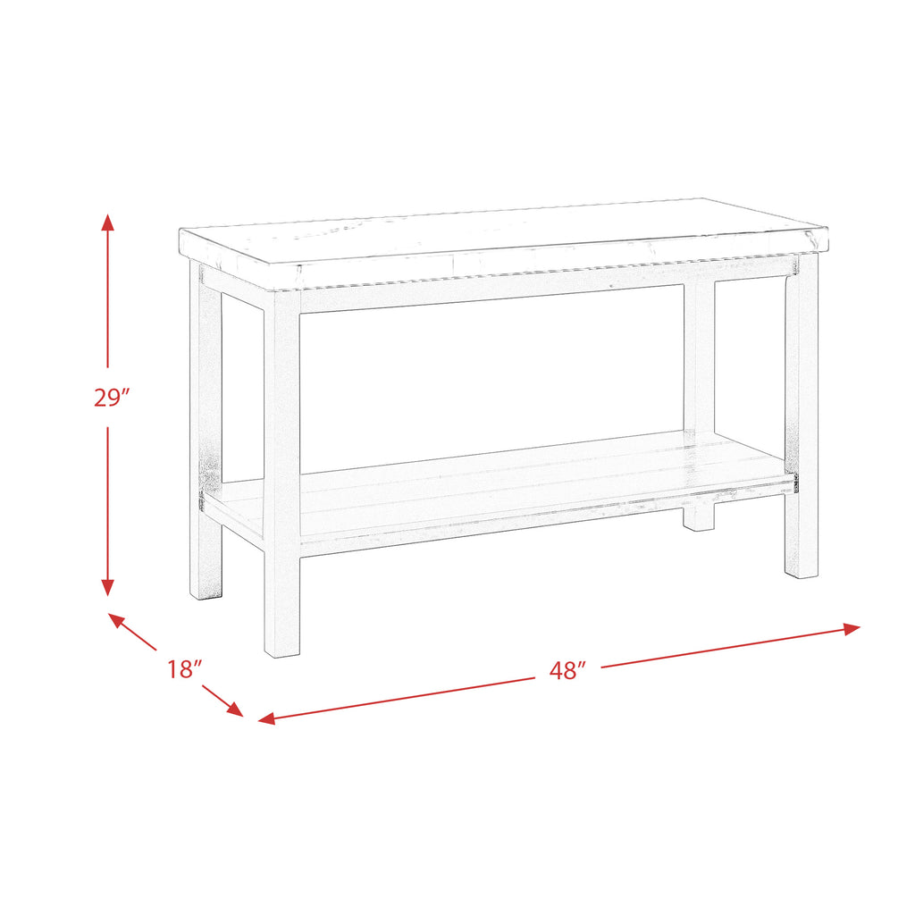 Marcello W/ White Top - Sofa Table