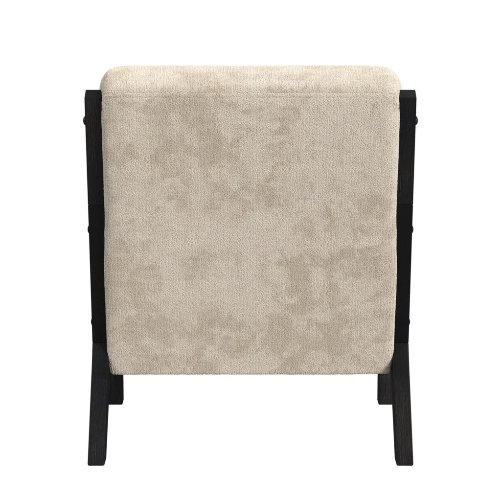 Marina Chair With Kidney Pillow In Langley Cream And Brushed Espresso Finish