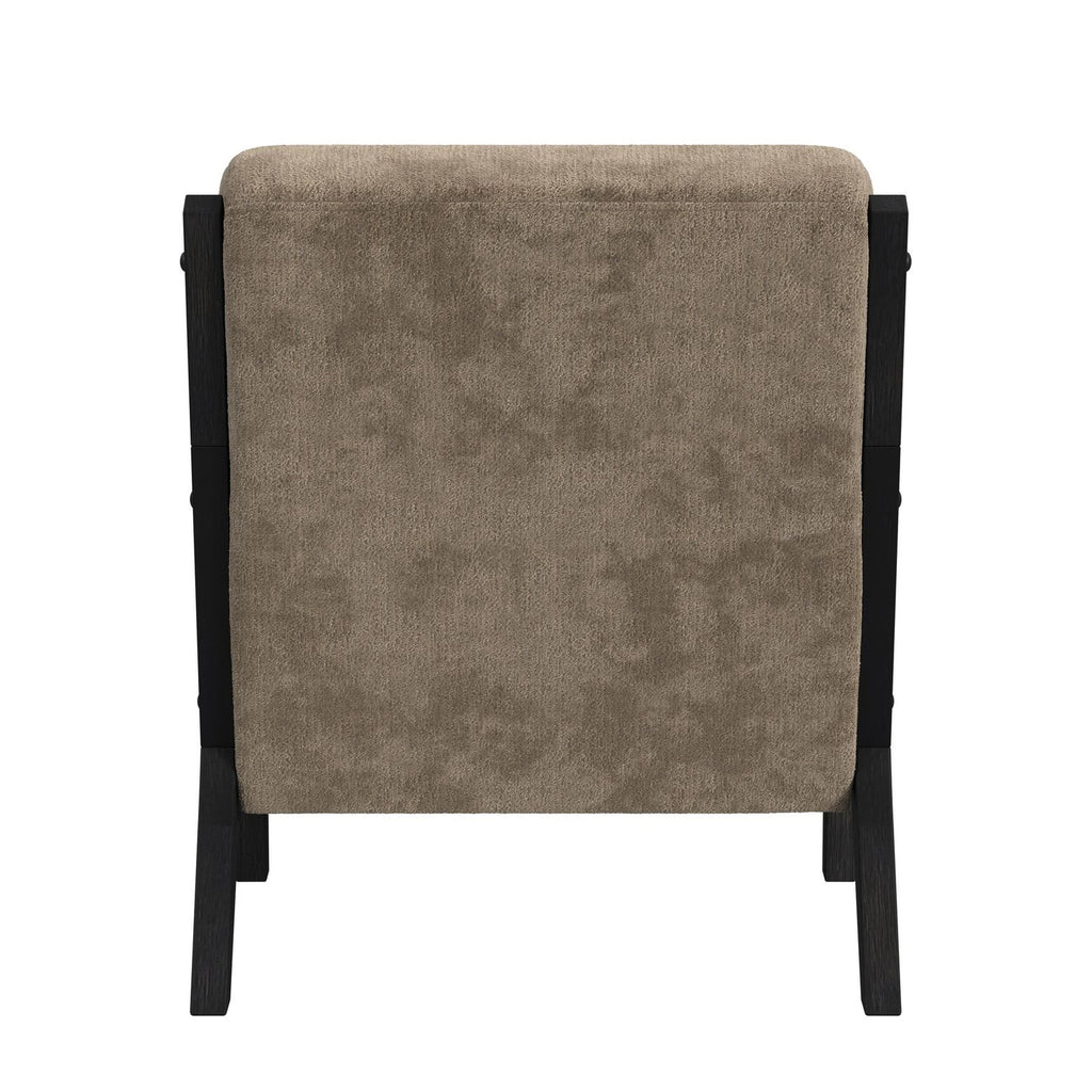 Marina Chair With Kidney Pillow In Langley Cocoa And Brushed Espresso Finish