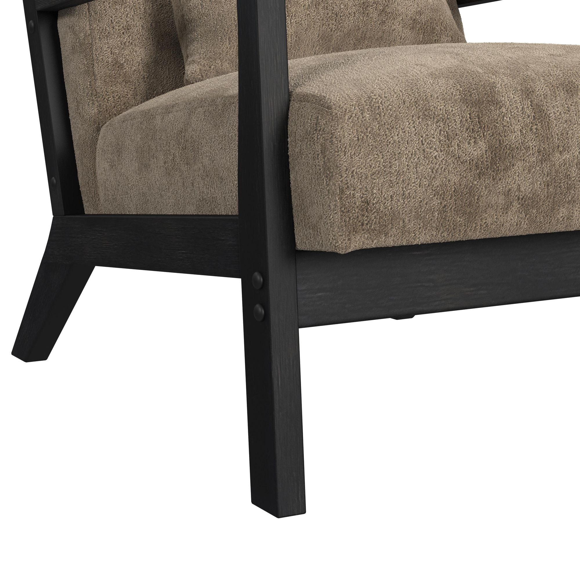 Marina Chair With Kidney Pillow In Langley Cocoa And Brushed Espresso Finish