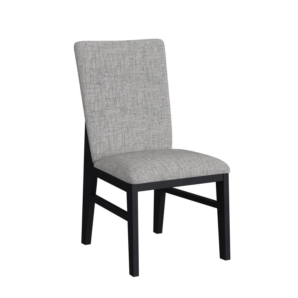 Marlene Dining Side Chair With Grey Fabric In Black (2 Per Carton)