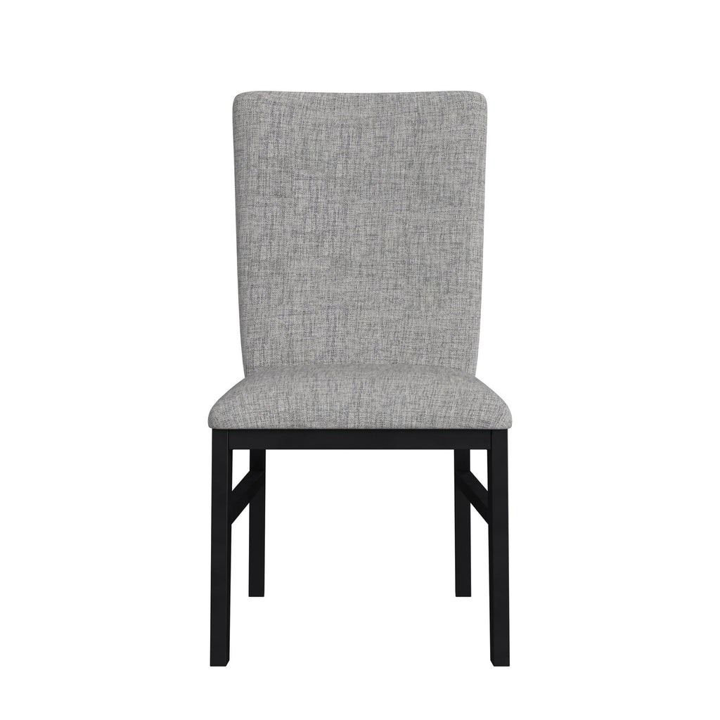 Marlene Dining Side Chair With Grey Fabric In Black (2 Per Carton)