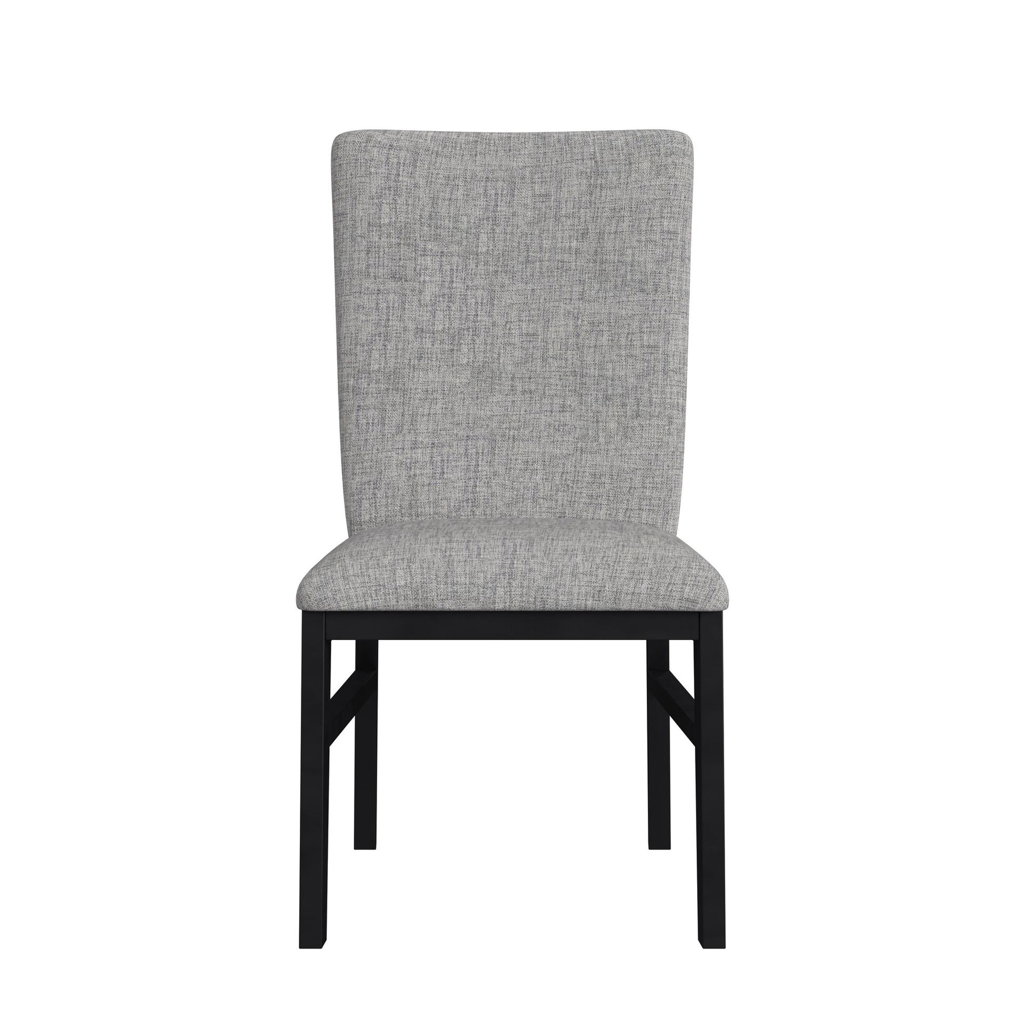 Marlene Dining Side Chair With Grey Fabric In Black (2 Per Carton)