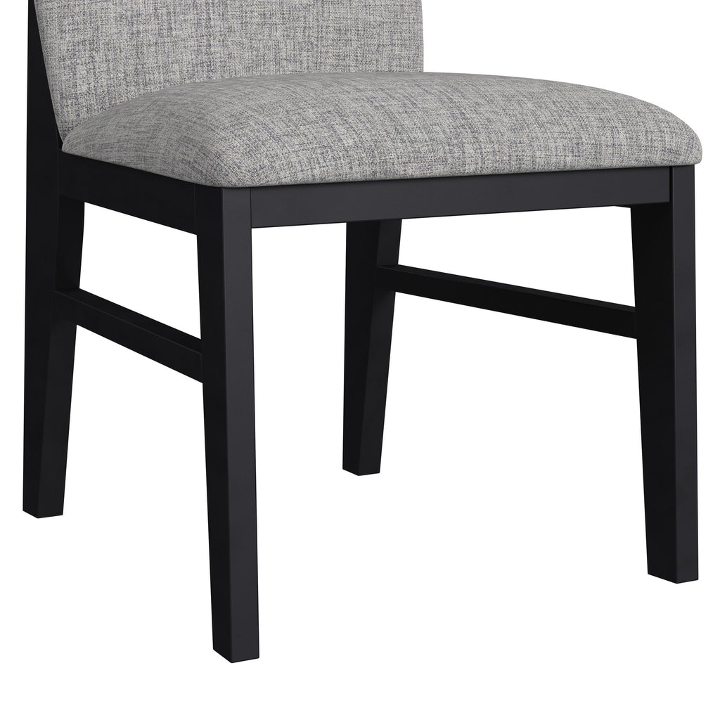 Marlene Dining Side Chair With Grey Fabric In Black (2 Per Carton)