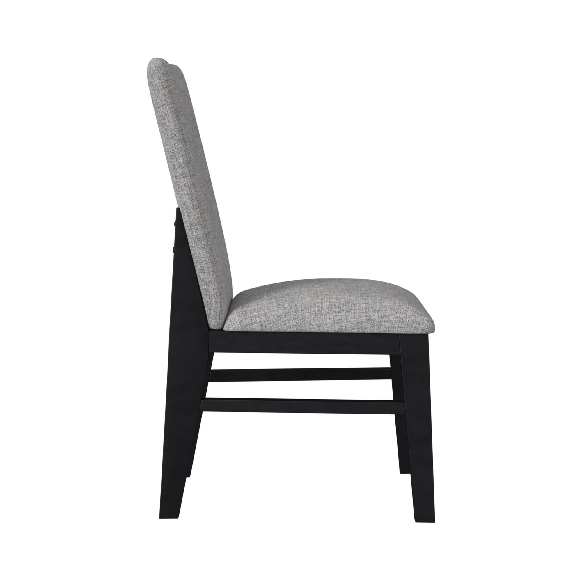 Marlene Dining Side Chair With Grey Fabric In Black (2 Per Carton)
