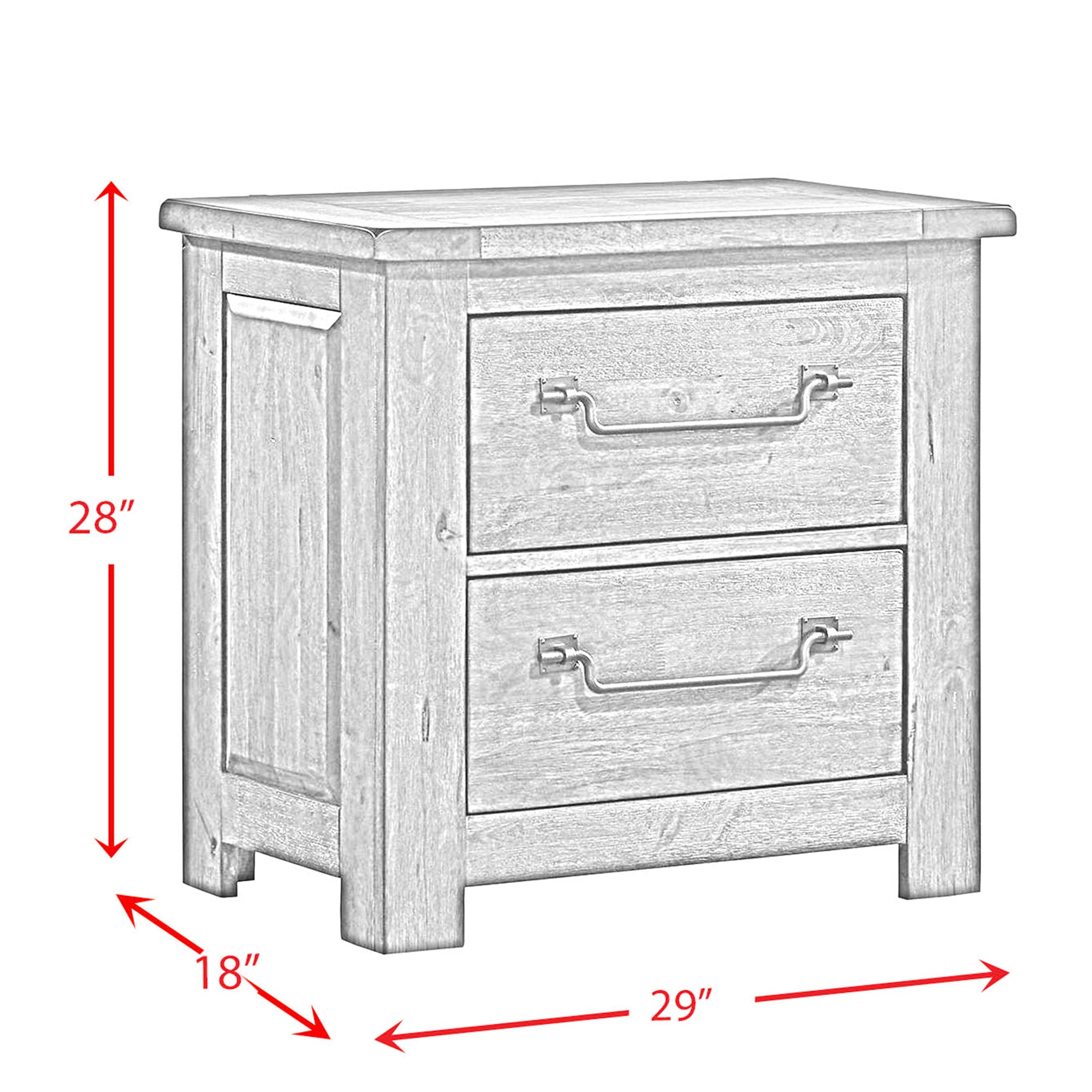 Maverick Nightstand w/Usb Grey