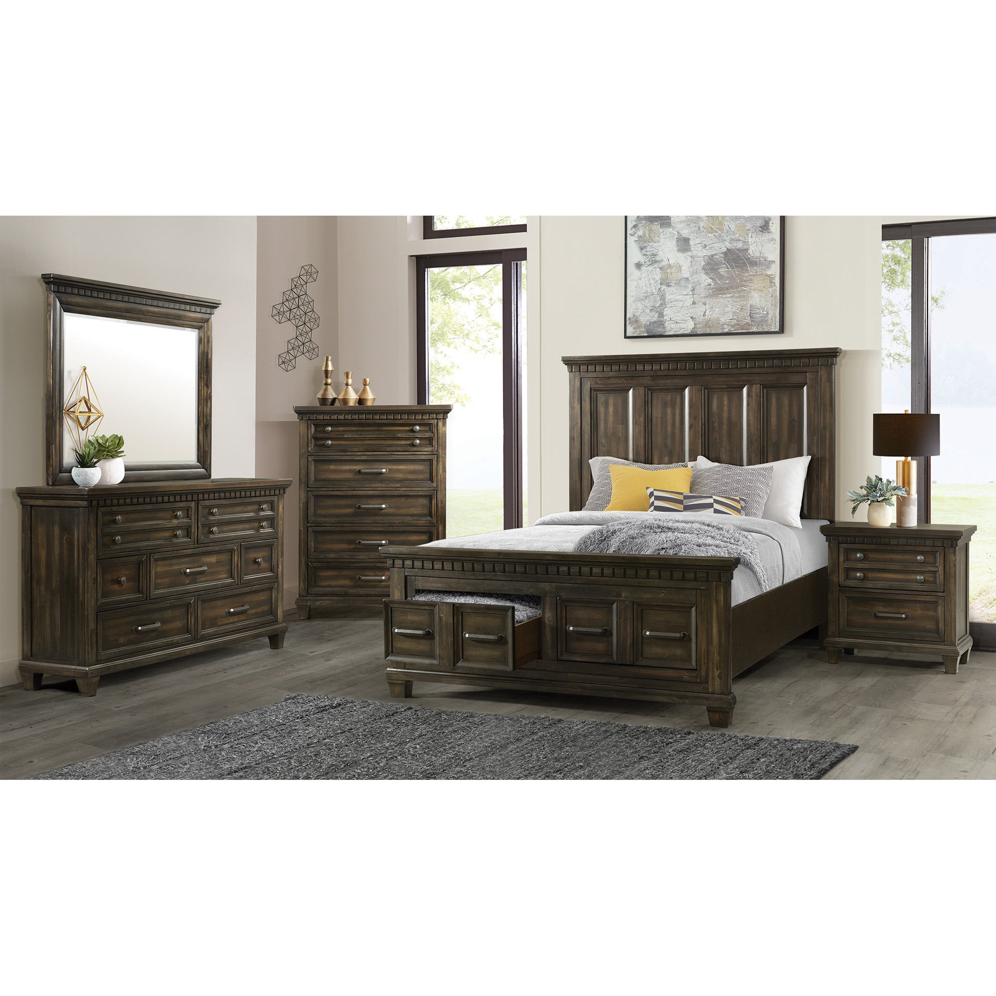 Mccoy 5-Drawer Chest In Charcoal