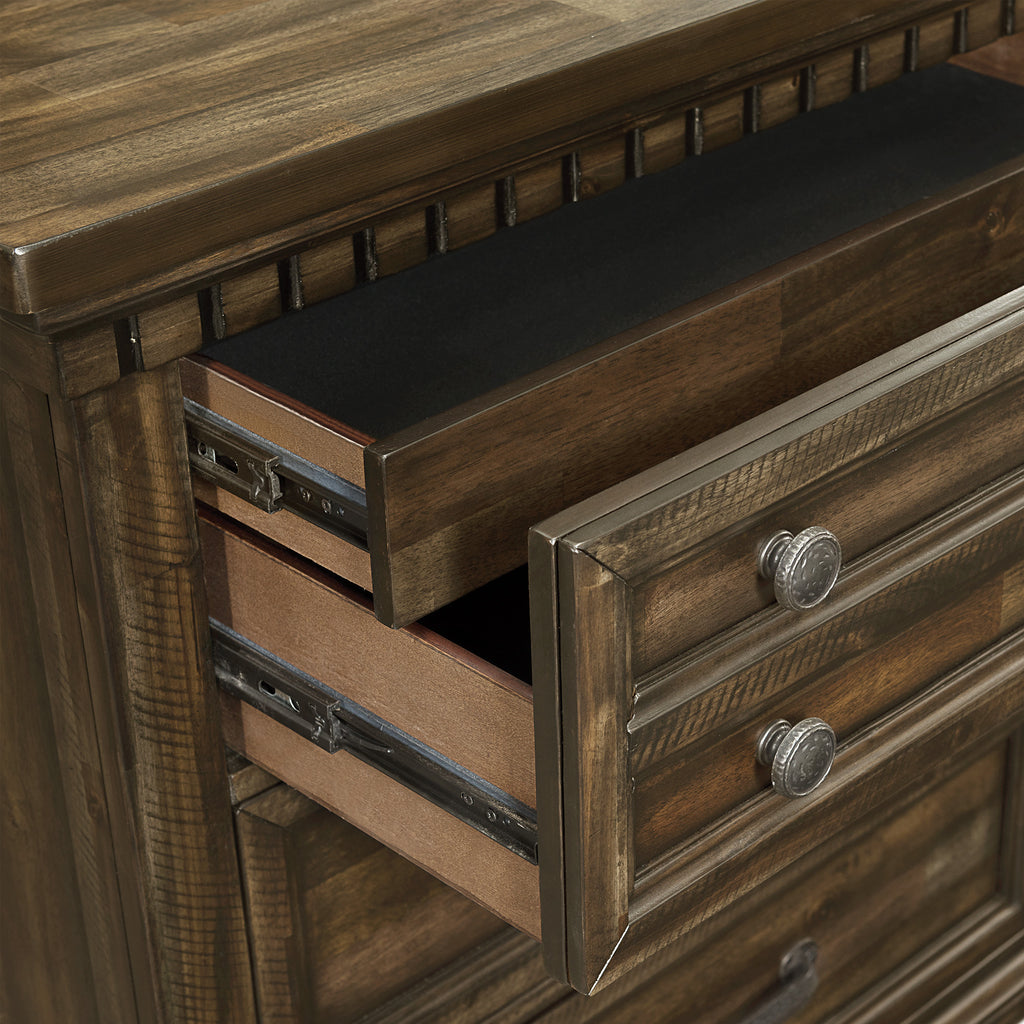 Mccoy 5-Drawer Chest In Charcoal