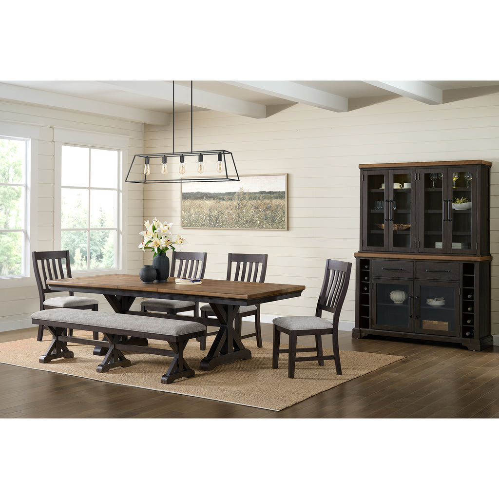 Montrose Dining Bench With Light Grey Fabric In Espresso