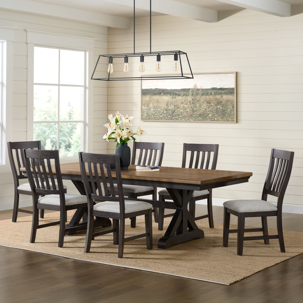Montrose Dining Side Chair With Light Grey Fabric In Espresso (2 Per Carton)