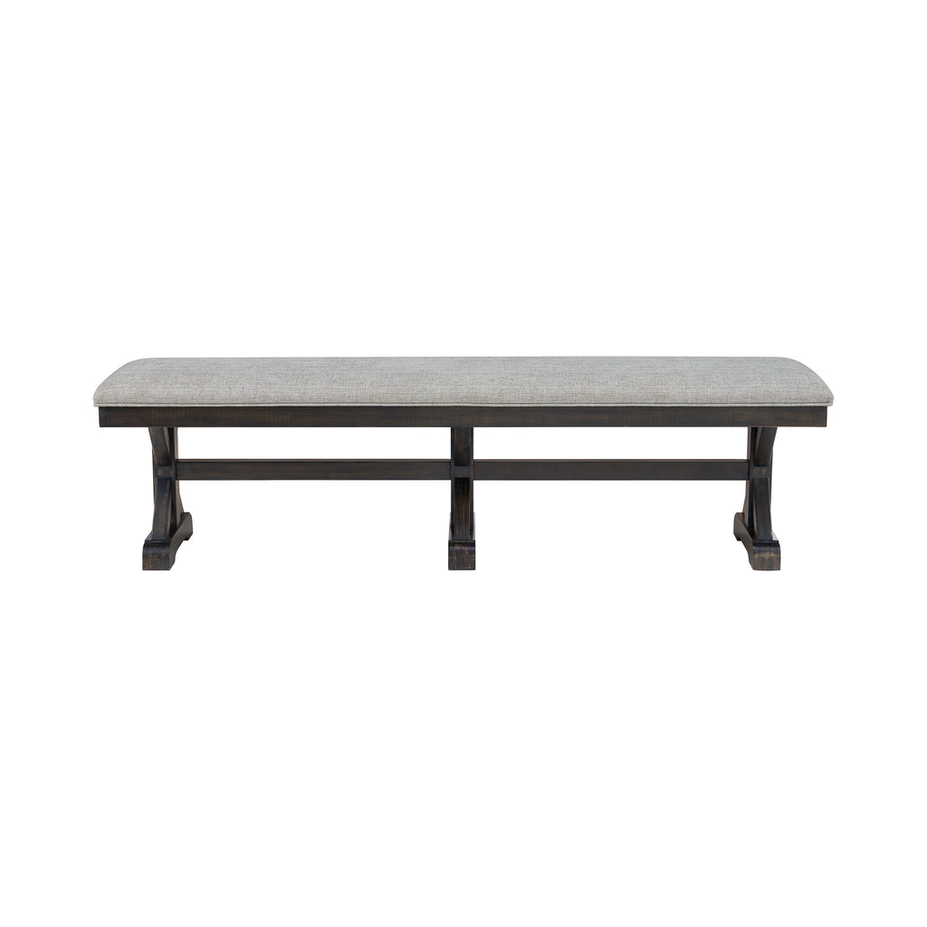 Montrose Dining Bench With Light Grey Fabric In Espresso
