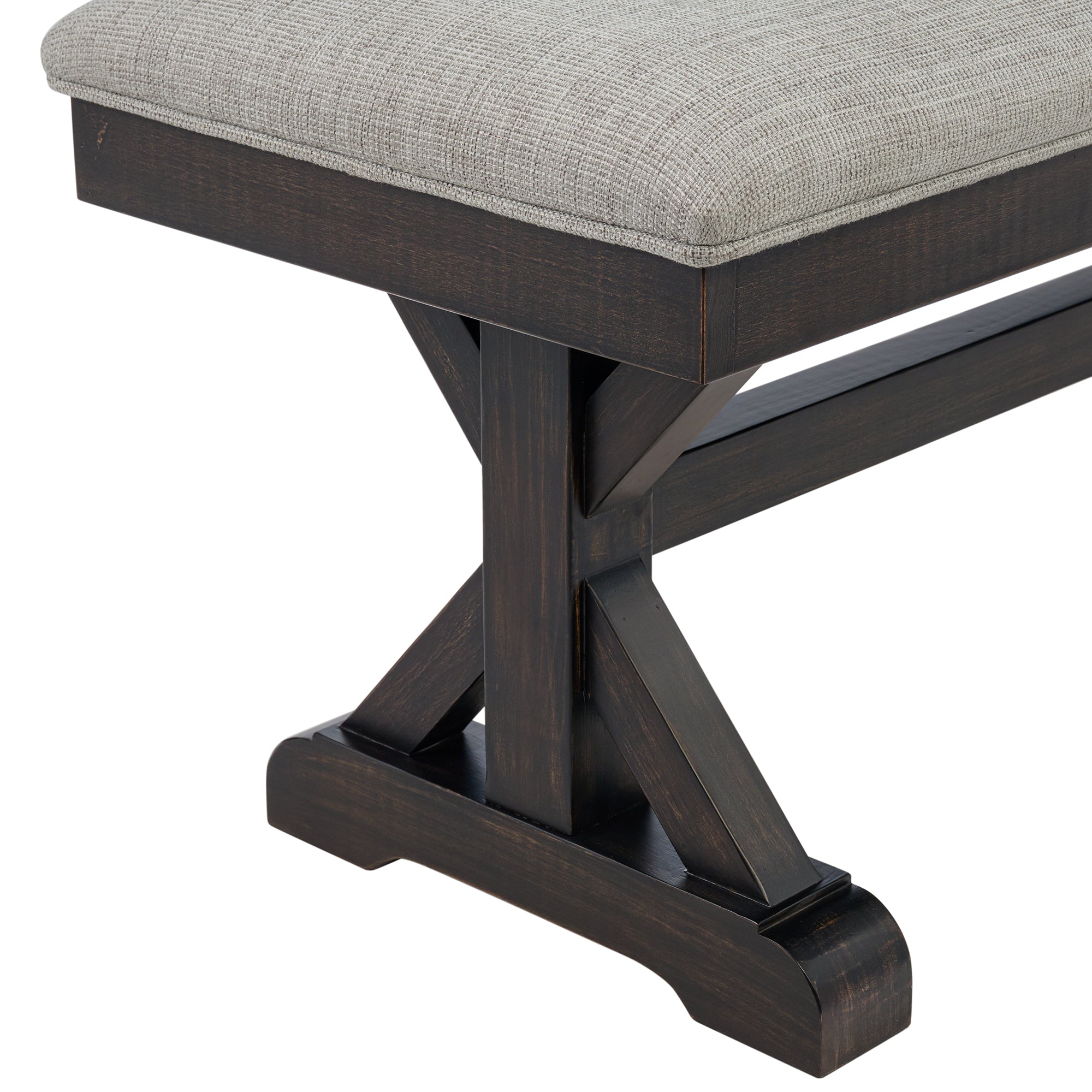 Montrose Dining Bench With Light Grey Fabric In Espresso