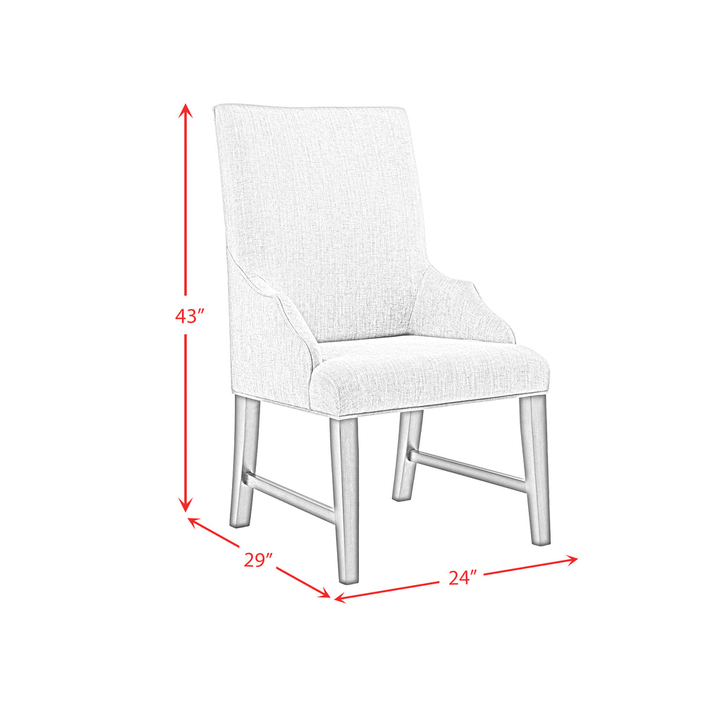 Montrose Dining Host Chair With Light Grey Fabric In Espresso (2 Per Carton)