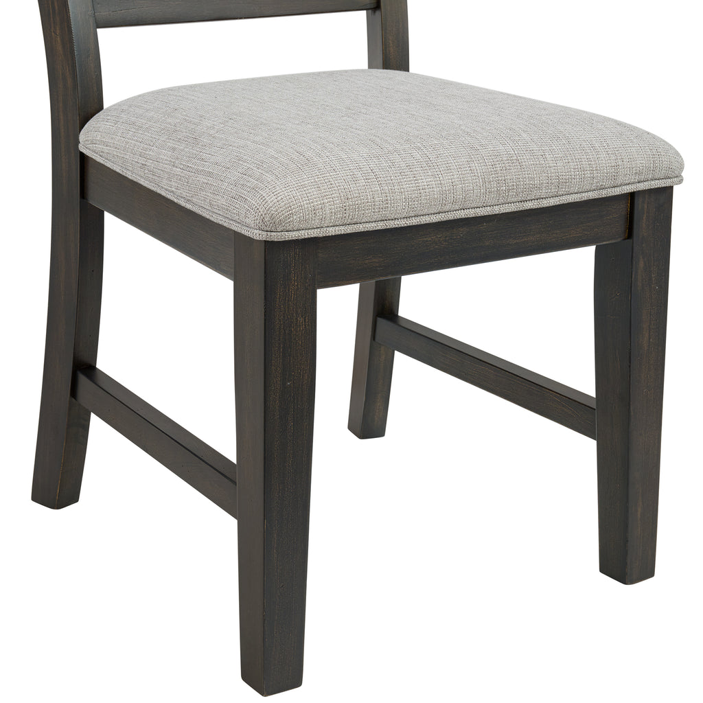 Montrose Dining Side Chair With Light Grey Fabric In Espresso (2 Per Carton)