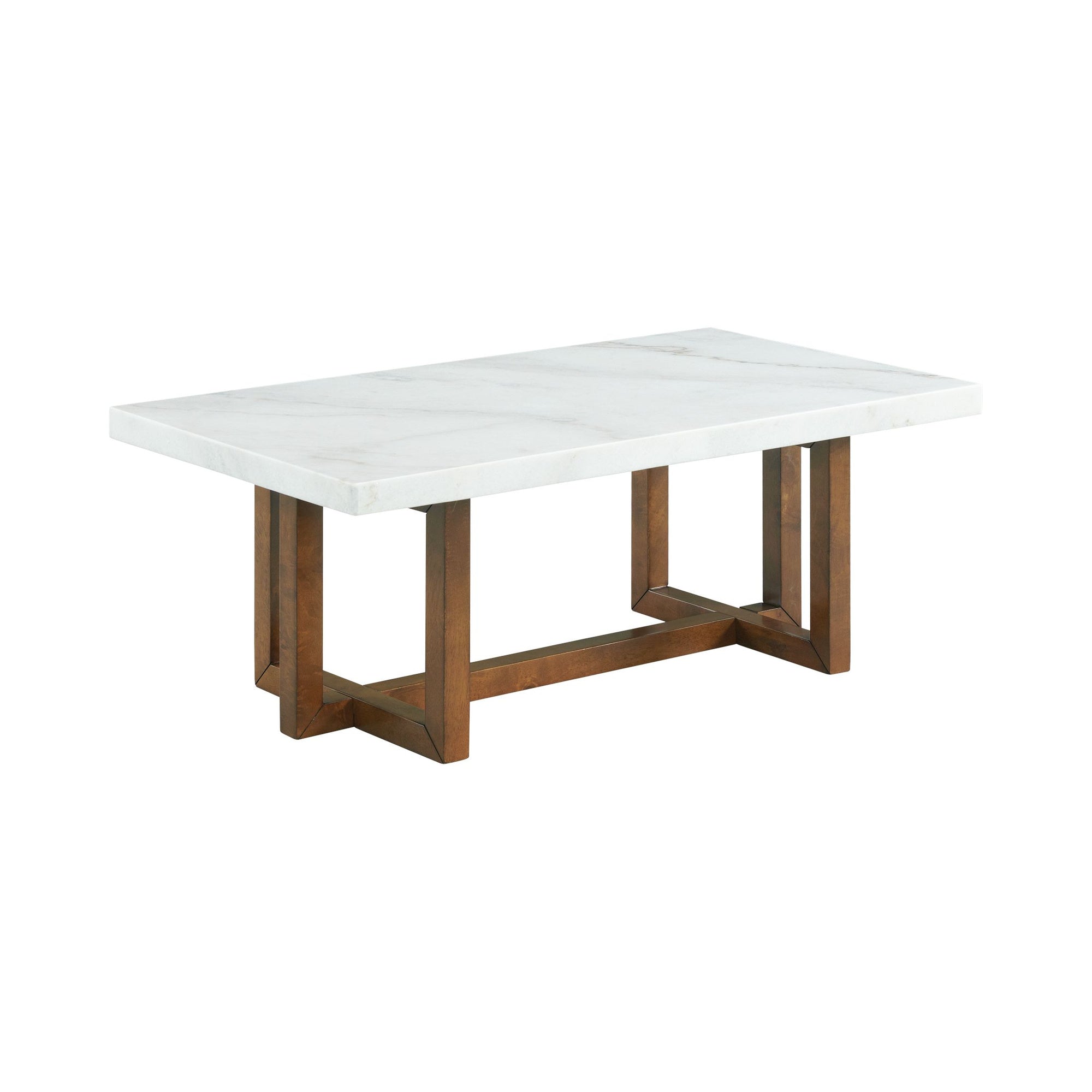 Morris Coffee Table In Espresso w/White Marble Top (3A Packing)