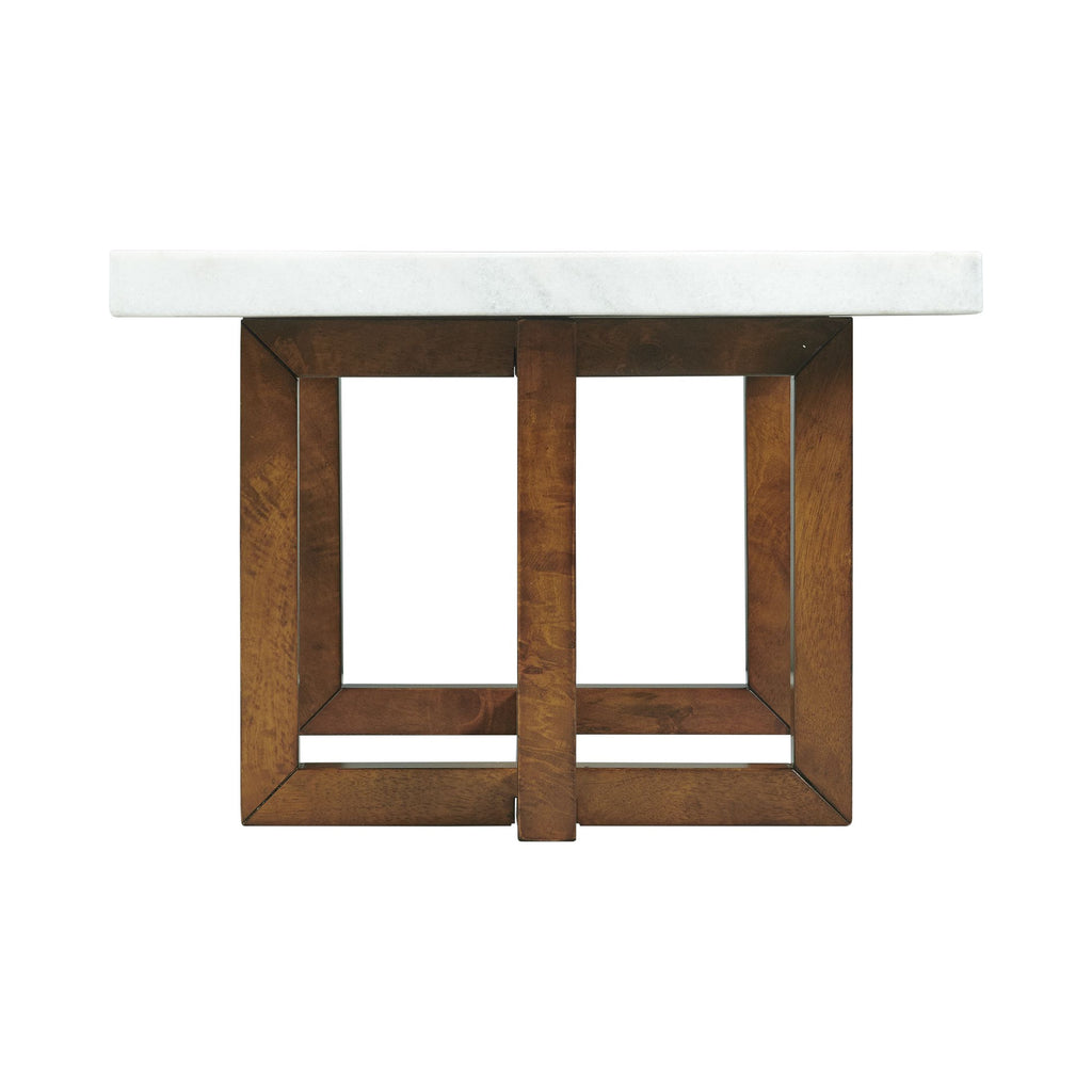 Morris Coffee Table In Espresso w/White Marble Top (3A Packing)
